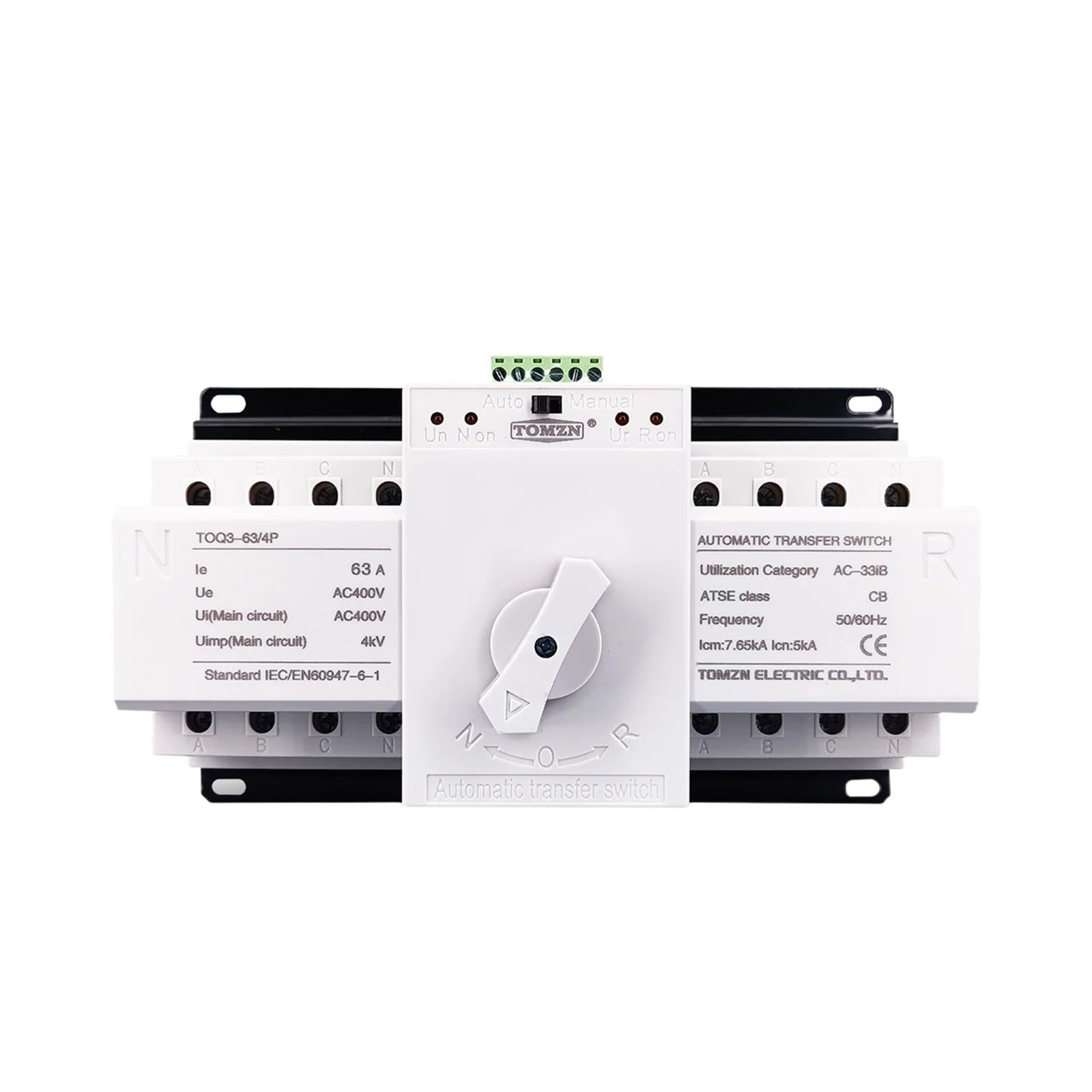 KKCZOFMJ 4P 63A 380V MCB Type Dual Power Automatic Transfer Switch ATS