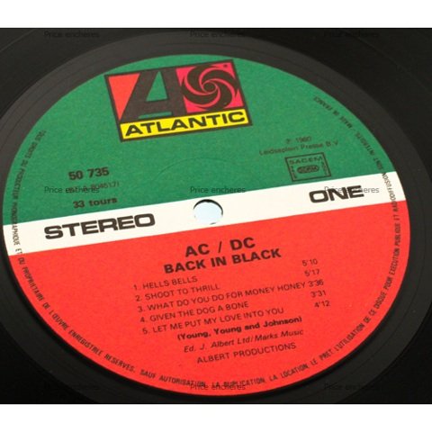 33T AC/DC BACK IN BLACK PRESSAGE ORIGINAL FRANCAIS 1980
