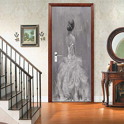 Stickers mural porte 3D auto-adhésif lavable pour décoration intérieure