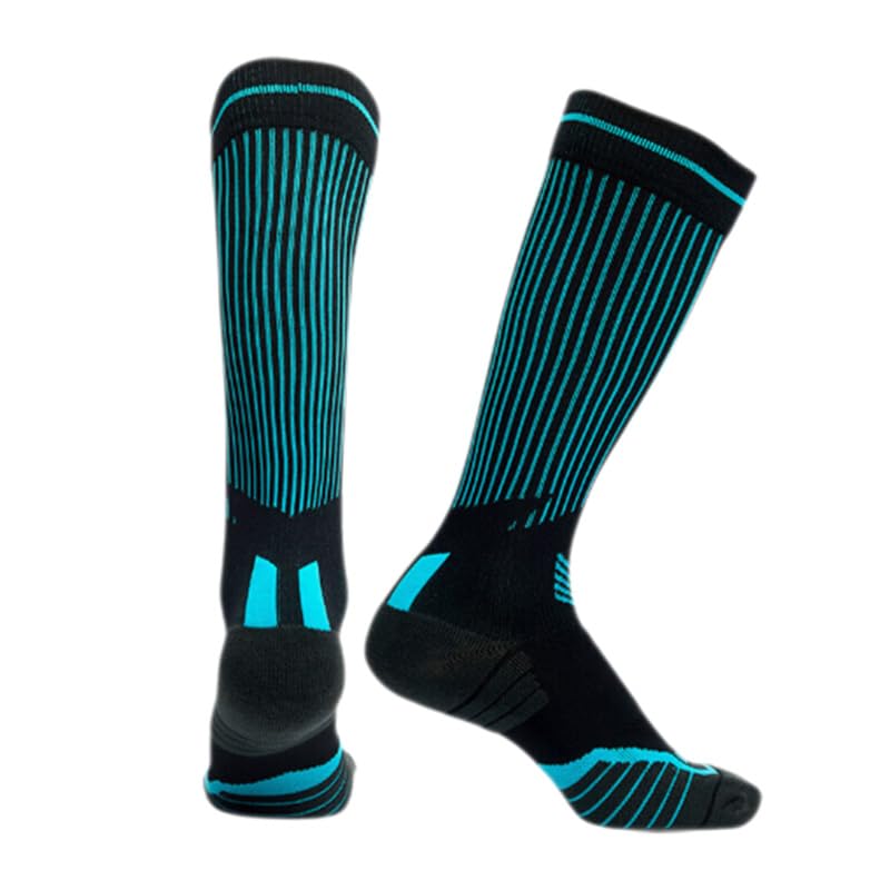 Image of Breathable High Tube Sports Socks for Men and Women - Advanced Pressure Zones, Moisture-wicking Material, Pack of 3