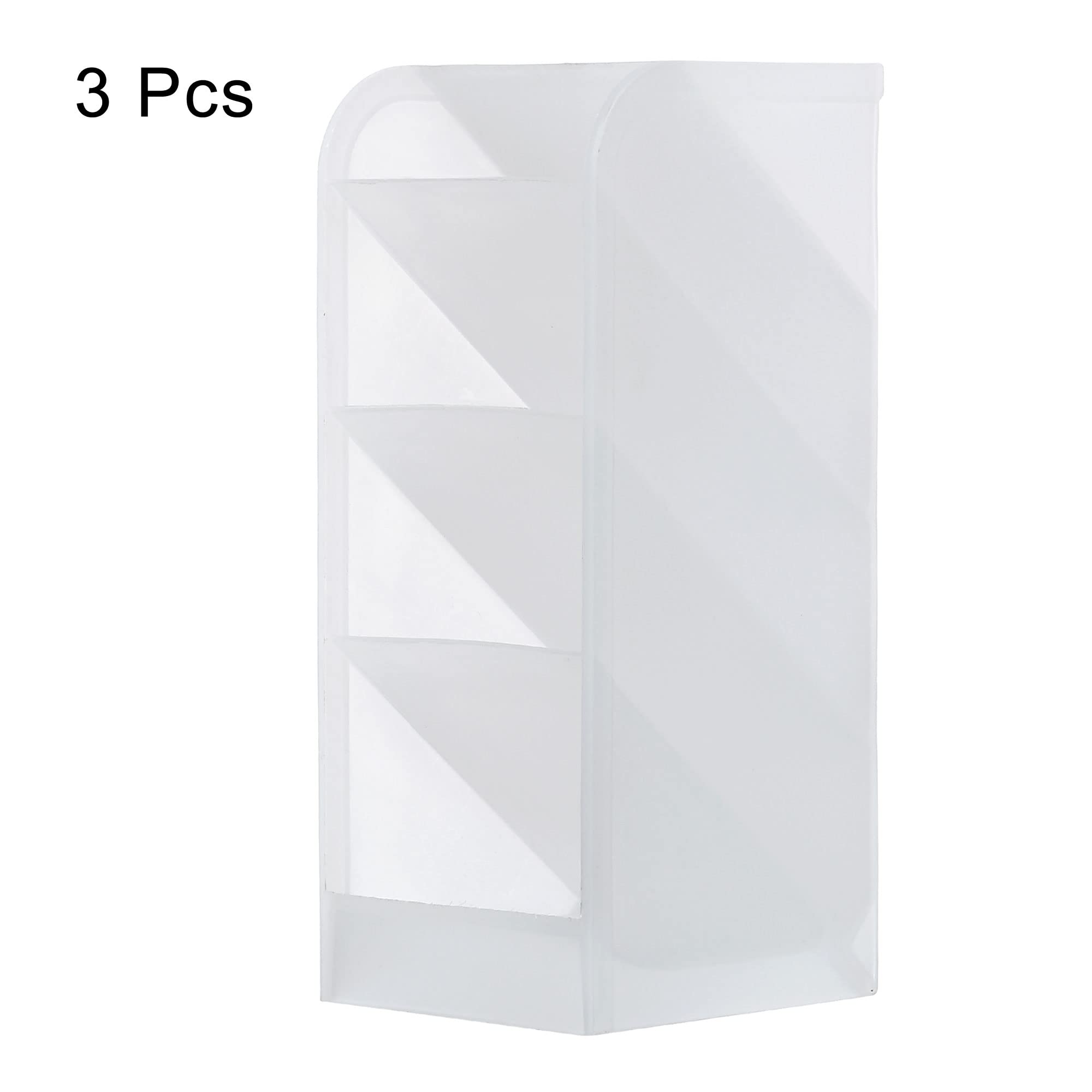 PATIKIL Portapenne Portapenne, 3pz Plastica 4 Slot Scrivania Organizer Matita Scatola Scatola per Ufficio Home Rifornimenti, Trasparente