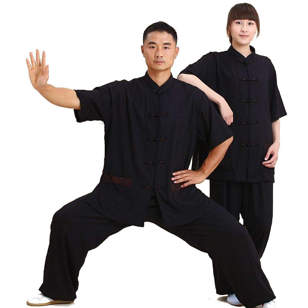 Tai Chi Kleidung Damen，Herren Chinesischen Stil Taiji Uniform Frühling Und Sommer Kurzärmeligen Kampfkunst Uniform Männer üben,Blue-M