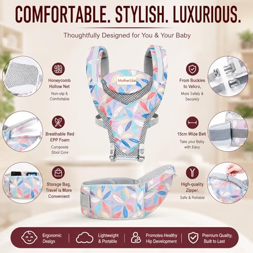 Image of Baby Carrier for 0 to 3 Year Baby | Ergonomic Kangaroo Bag with Detachable Soft Hip Seat | Baby Carrying Bag for Newborn & Toddler | 6-in-1 Baby Carrier with Pockets & Back Support (GGF44)