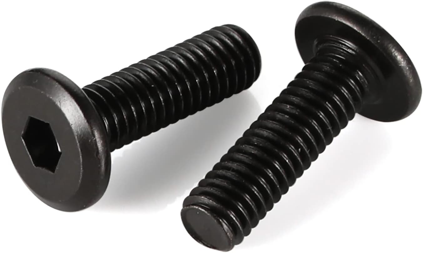 5/16-18 x 1-1/2" Flat Head Socket Head Screw Furniture Bolts Countersunk Connector Screws, Stainless Steel 18-8 (304), Black Oxide, Fully Threaded, 10 PCS