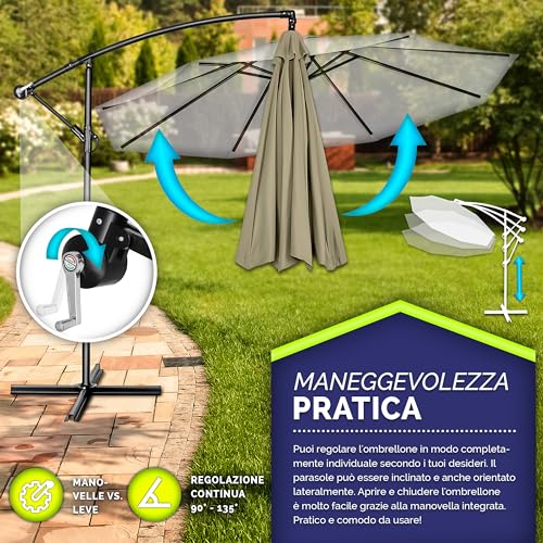 Tillvex Ombrellone da Giardino 300 cm con