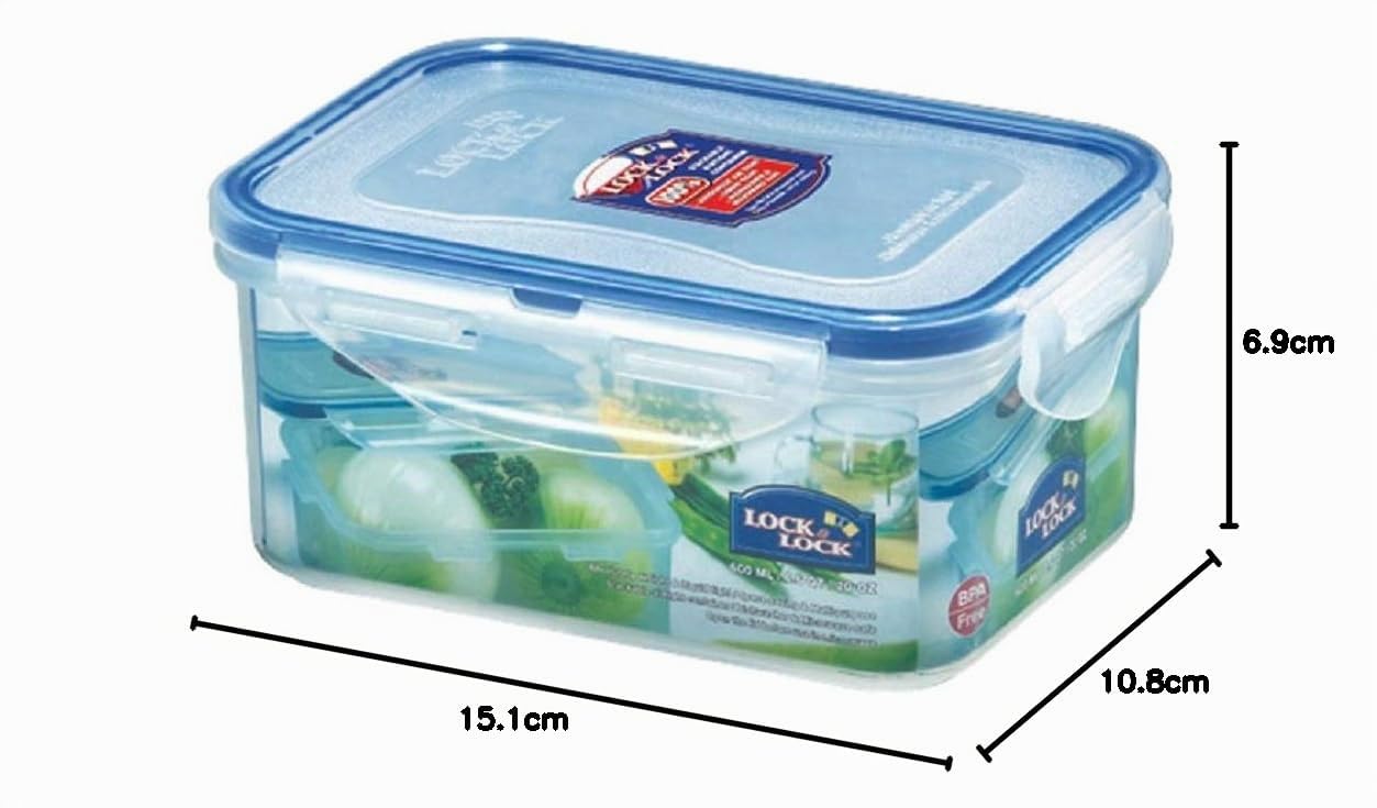 Lock& Lock HPL811 Vorratsdosen & Frischhaltedosen | Füllmenge 0,6 L | luftdicht & wasserdicht | Aufbewahrungsdose | Vorratsbehälter mit 4fach Klickverschluss - 12er Set