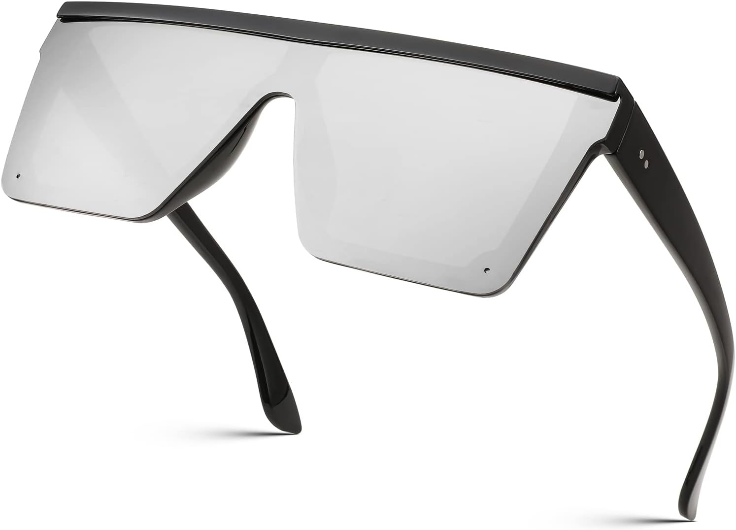 Oversized Square Trendy Sunglasses Womens Mens Futuristic Flat Top Visor Shades UV400 B2470