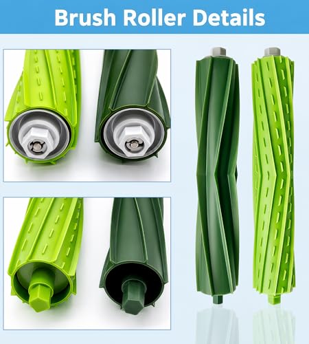 Image of Replacement Rubber Roller Brushes Compatible with iRobot Roomba E & I &J Series e5 e6 e7 i1 i1+ i2 i3 i3+ i4 i4+ i6 i6+i7 i7+ i8 i8+ j6+ j7 j7+, Combo i5 i5+j5 j5+ Vacuum 2 Sets