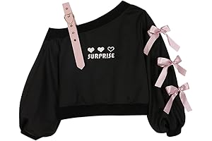 Off The Shoulder Goth Sweatshirts For Teen Girls