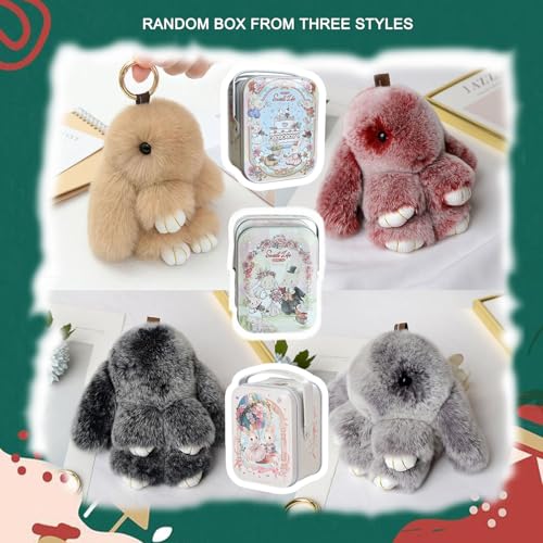 Image of BOVVSKY Bunnylulu Keychain with Box, Bunny Keychain with Tin, BunnyCute Plush Key chain