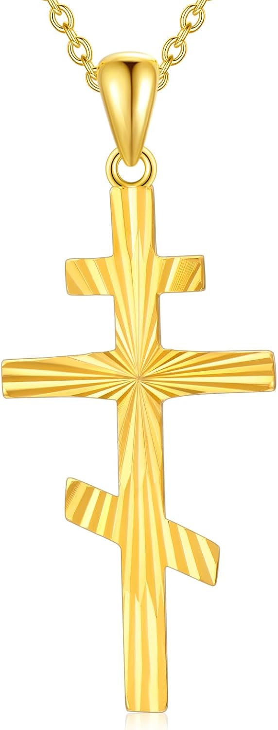 14K Gold Cross Necklace for Women, 14K Gold Faith Cross Pendant Necklace Opal/Turquoise Crufix Baptism Faith Jewelry, Birthday Christmas Gifts for Mom Her Girlfriend Wife, 16+2 Inch