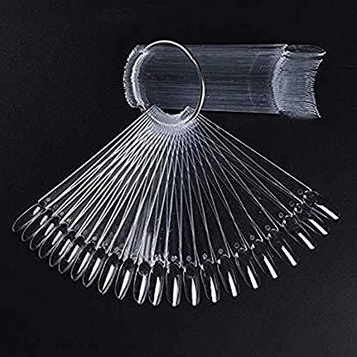 300 PCS Nagellack nail Display Transparent Nail Art Tips Stick Nagel Präsentationstips Nagelkunst Fächer Praxis Nagelrad Nagelspitzen Nagellack Karte Nail art Praxis Vorlagen