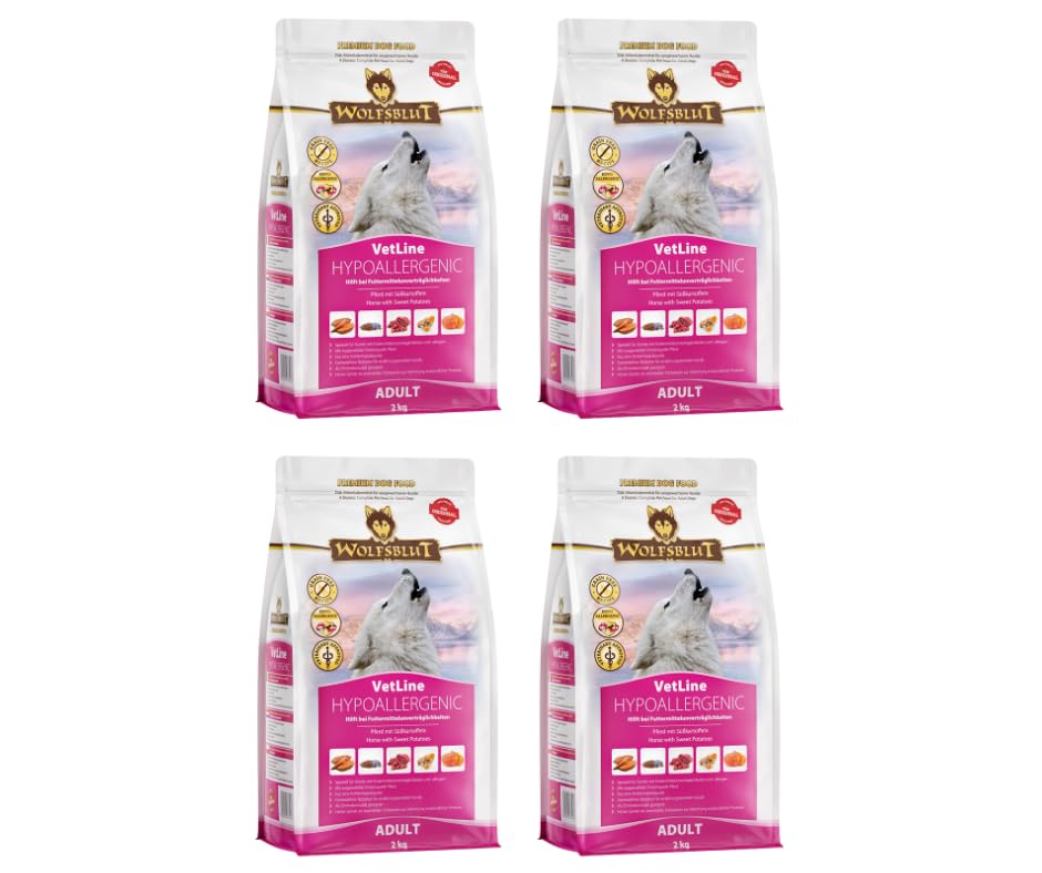 Wolfsblut Vetline | Hundefutter | Sparbundle | Sparpaket (4 x 2kg, Hypoallergenic)