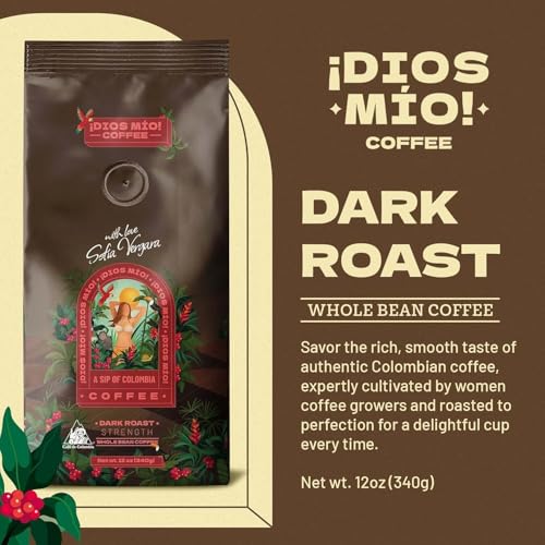 Dios Mio Coffee Dark Roast Café en Grano 12oz x3 miniatura 3