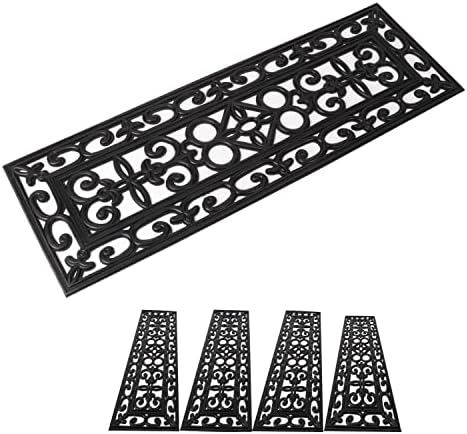 tonchean Non Slip Step Mats Rubber Stair Treads 5 Pack Outdoor & Indoor Stair Mats 75x25cm Staircase Step Treads Stair Protector Mats Waterproof Garden Stair Covers for Home Commerce