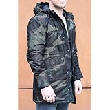 Brandit Men's Grid Camo Parka Windbreaker, Woodland, 5XL - Image 4