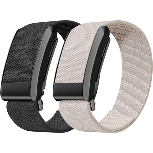 Laband 2 Pack Elastic Nylon Sport Band Compatible with Whoop 4.0 Band and Whoop 3.0, Fast-Drying and Sweat-Wicking, Soft Adjustable Breathable Wristband Strap