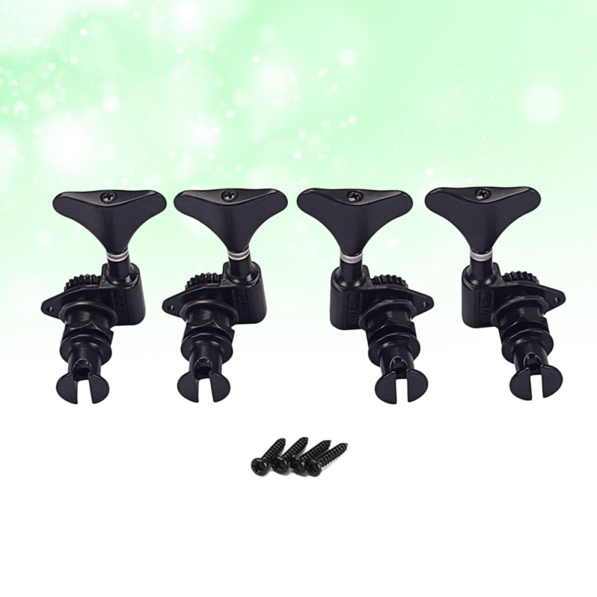 Sosoport Black Ukulele Tuning Pegs Set Sealed Tuners with Mounting Screws and Ferrules for Bass Ukulele Durable Machine Heads for Precise Tuning and String