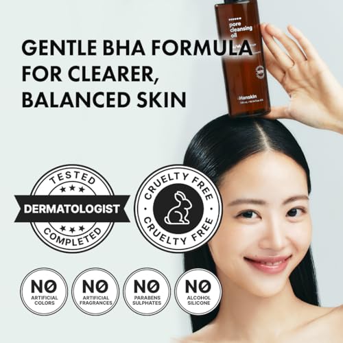 Hanskin BHA Pore Cleansing Oil - Korean Deep Pore Cleansing Makeup & Sebum Remover XL for Oily & Combination Skin, Lightweight Double Cleansing Oil, 10.14 oz - Image 7