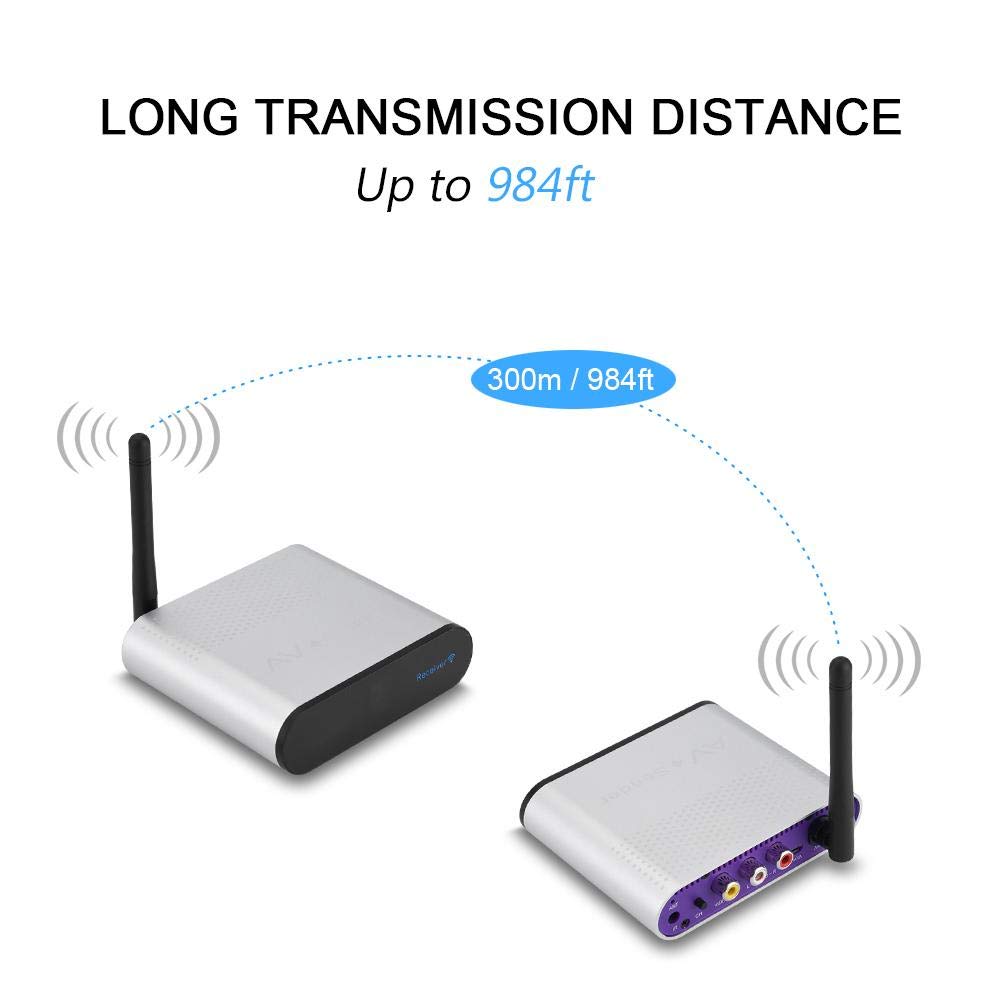 Émetteur AV sans Fil 5,8GHz 300m 8 Groupes Émetteur et Récepteur Audio/Vidéo