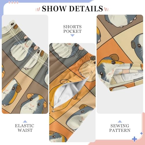 Pajama Bottoms, Guinea Pig Pattern Sleeping Pant Lounge Wear Elastic Waist Pajamas Long Pants Sleepwear Pjs4