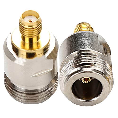 Fohevers 2 Pcs N Female to SMA Female Adapter SMA to N Adapter for RF WiFi Antenna Extension Cable Telecom SMA to N-type Coaxial Connector Broadcast Radios Wi-Fi - Image 2