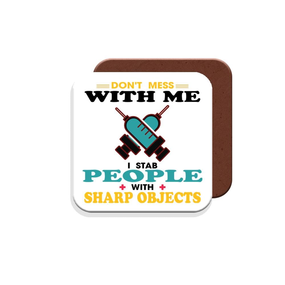 Muggz Coaster Doctor/Nurse Funny Gift - I Stab People With Sharp Objects - Giftset - Made By In The Uk