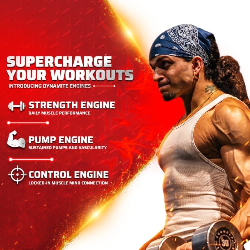 Image of Dynamite Original Pre Workout For Men (30 Servings, Berry Burst) For Focus & Energy Boost With 6500mg Citrulline Complex | Preworkout Supplements For Men - 420g