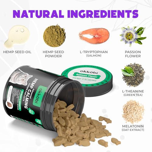 Hemp Calming Chews For Cats 200 pcs - Relaxing Chews - For stress, travel, check-up, restlessness or separation - Cat Calming Treats - Image 4