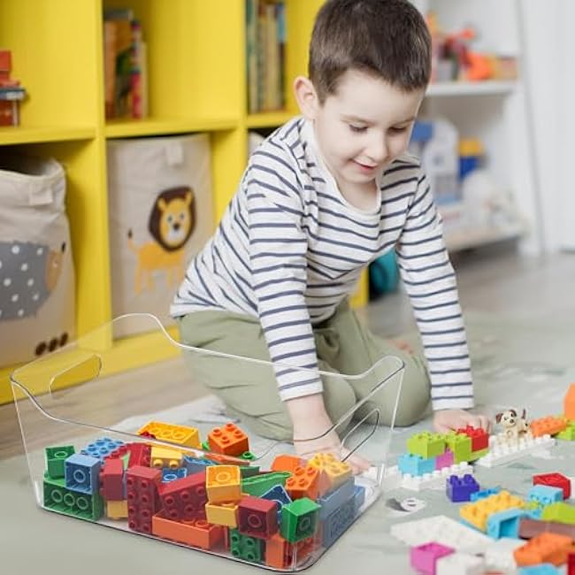 Tiawudi 6 Pack Plastic Storage Bins, Extra Large Pantry Organizer, 13.5 x 10 Clear Storage Containers and Organizer Bins, Multi-Use Bins for Home, Kitchen, Closet and Cabinet