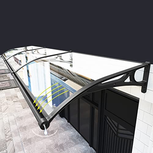 Tettoia per porta d'ingresso per esterni, con pannello in policarbonato e telaio in alluminio, per parapioggia e protezione solare