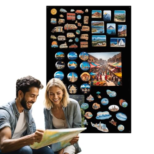 Anwicar Magnettafel - Magnetische Pinnwand 100x80 cm aus Stahl - ideal für Magnete und Notizen - magnetisches Whiteboard - beschreibbare Tafel - inkl. Montageset - Schwarz