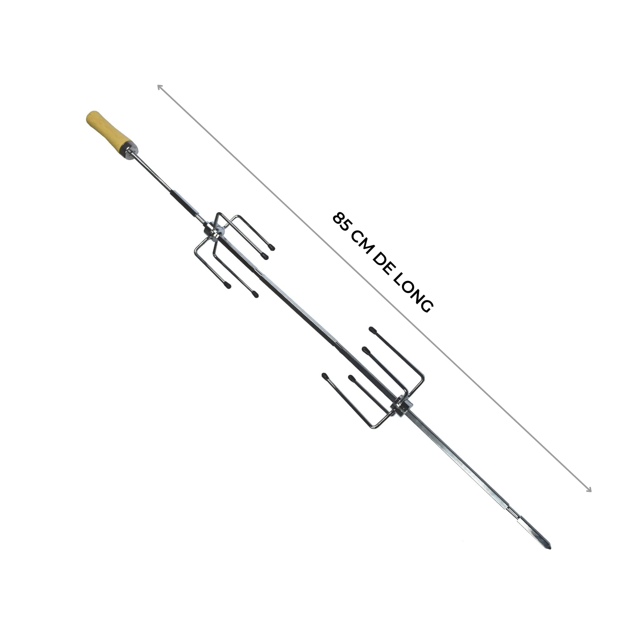 Cook’in Garden - Broche de Barbecue, Longueur 85 cm, Compatible avec Moteur Tournebroche AC084, Accessoire Résistant pour Viande et Volaille, Idéal Rôtisserie Barbecue