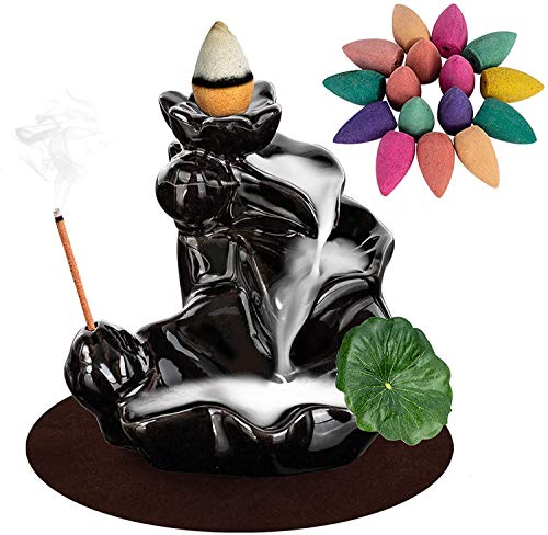 DK177 Waterfall Incense Holder Backflow Cone...