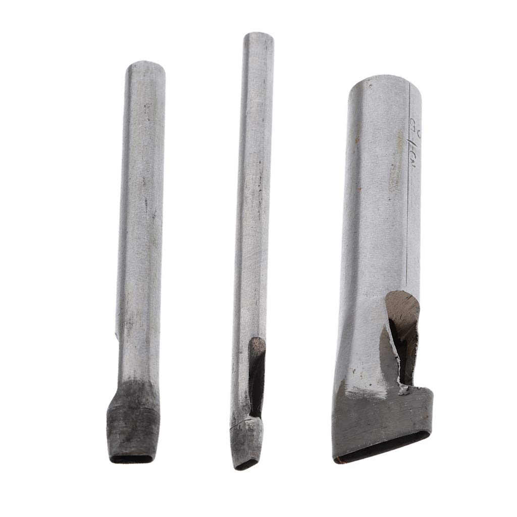 Set di 5 punzonatrici a forma ovale per guarnizioni della cintura in pelle, 3 x 25 mm, argento