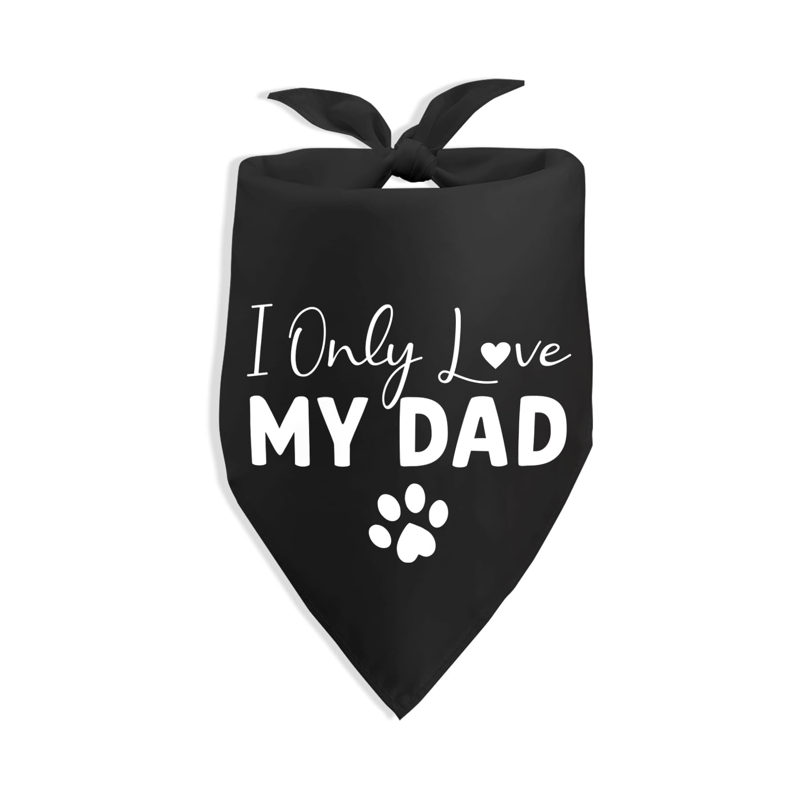 I Love My Dad Black Dog Bandana Funny Dog Bandana for Dog Dad for Fathers Day Birthday Dog Scarf for Small Medium Dogs Photo Prop Accessories for Pet