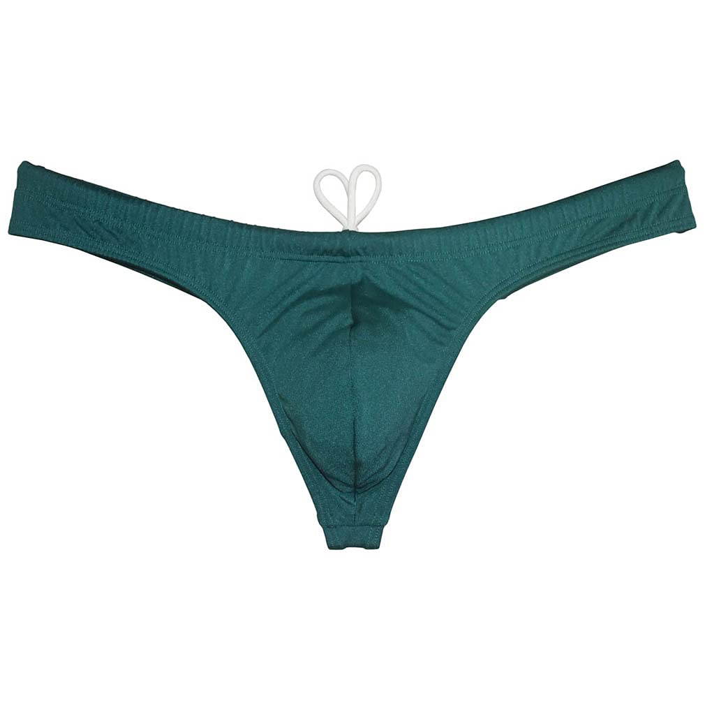 JAXFSTKMen's Swim Briefs Sexy Bikini Swimsuit Thong Drawstring Swimwear Solid Shiny Swimming