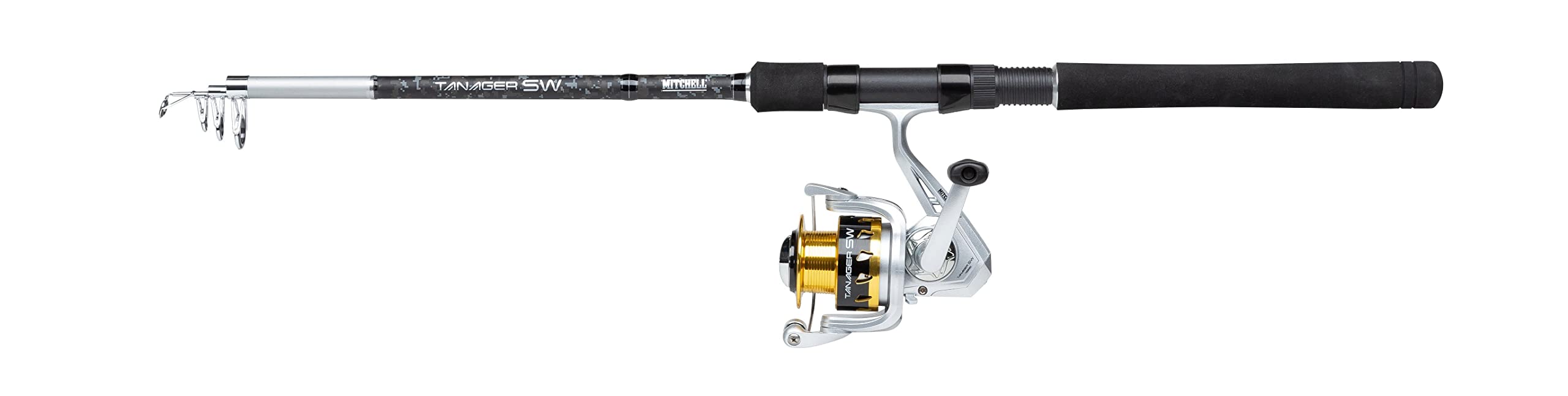 Canne à Pêche Surfcasting Mitchell Tanager SW – Téléscopique 420 Cm Avec Moulinet – Combo Léger Pour Pêche En Mer Depuis La Plage