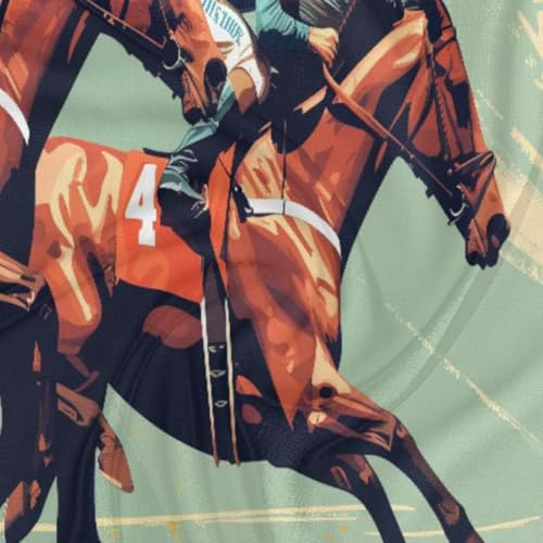 Horse Racing Silk Feeling Scarf Head Scarf for Women 23.6 x 23.6 Inch Neckerchief Lightweight Square Scarves Bandana Hair Wrap for Sleeping3