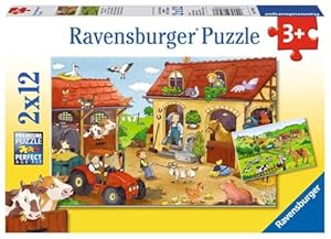Ravensburger Kinderpuzzle Fleißig auf dem Bauernhof 2x12 Teile