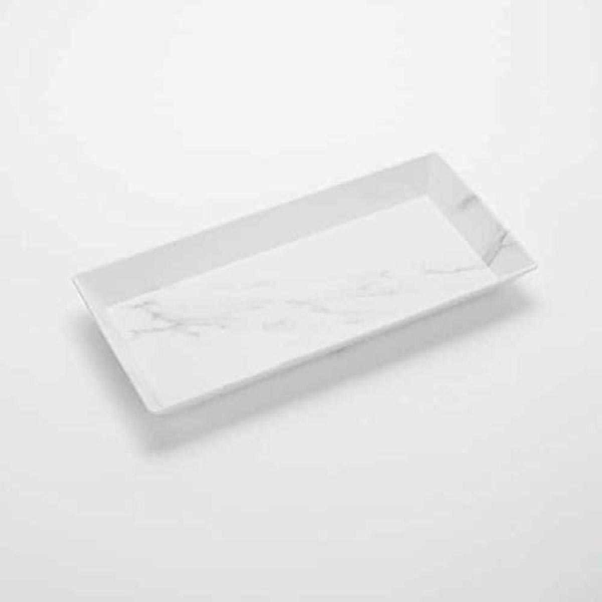 Melamine Matte Rectangular Platter by American Metalcraft – Large, Melamine, White Marble, Model MWMEL21