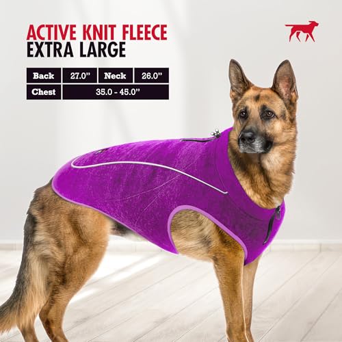 Image of Insulated Fleece Sweater for Dogs | Lightweight Warm Dog Vest | Zipper Port for Harness | Cold Weather Winter Jacket | Rain Snow Repellant Coat | Adjustable for Small Medium Large Girl Dog (Purple /XL)