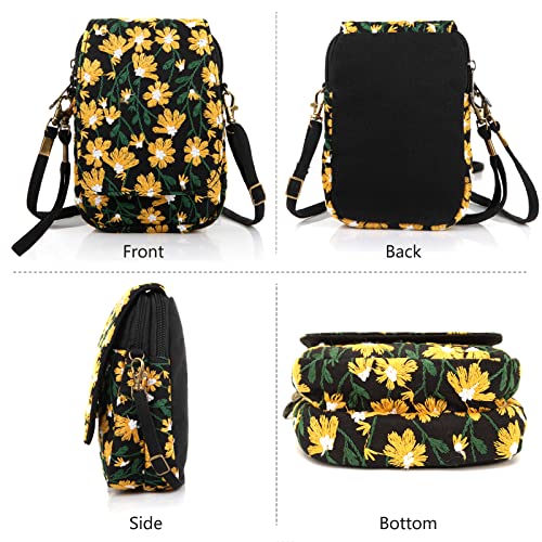 Image of SILKAREA Embroidered Cute Mini Crossbody Bag for Women Small Handbags Wristlet Wallet Bag Cell-phone Pouch Coin Purse