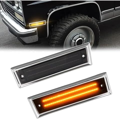 Side Marker Lights Assembly For 81-91 Chevrolet C10 C20 C30 Blaer SUBURBAN C/K 10 20 GMC Jimmy K1500 K2500 C1500 C2500 V3500 Truck LED Front Side Marker Turn Signal Lights Cover