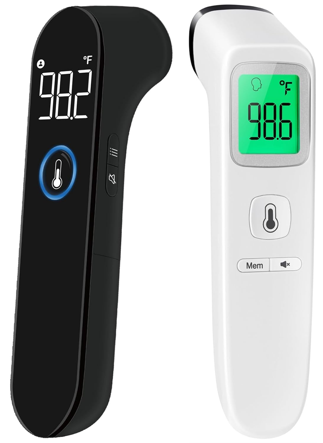 No-Touch Thermometer for Adults and Kids - LED Black & LCD White