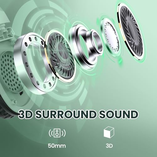 Image of Wireless Gaming Headset with Noise Canceling Microphone for PS5, PC, PS4, 2.4G /Bluetooth Gaming Headphones with USB and Type-c Connector, Wired Mode for Controller (Green)