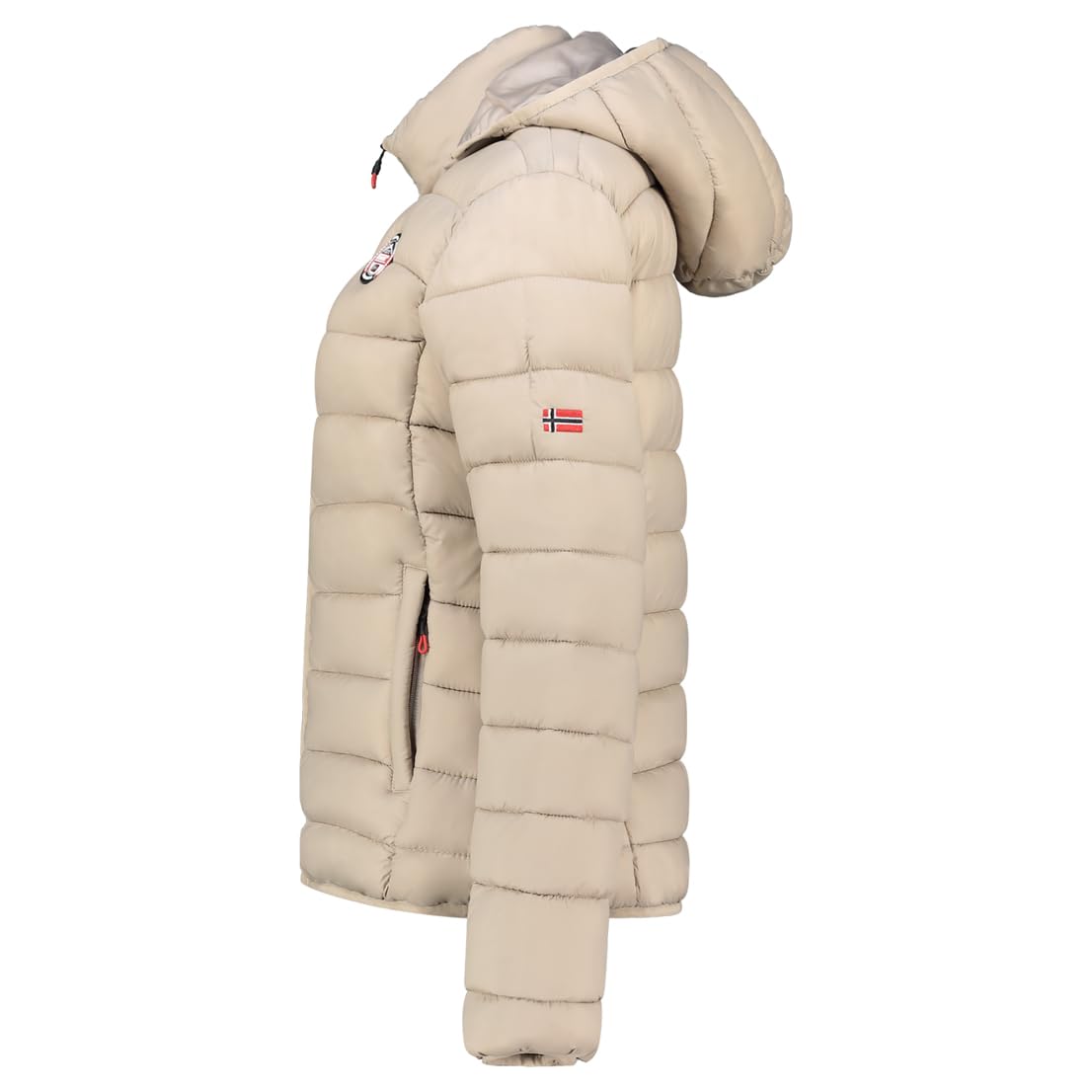 Geographical Norway Atikabadge Lady Hood Chaqueta Acolchada Ligera Mujer con Capucha Cortavientos Poliamida Cremallera Completa Bolsillos Prácticos