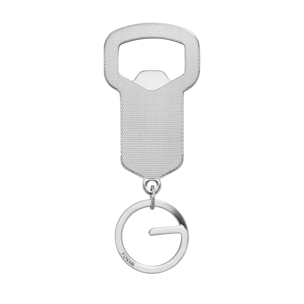 Fossil Men's Hayes Silver Metal Key Fob Bottle Opener, MLG0797040