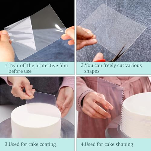 6Pcs Kitchen Soft Scraper And 9pcs Baking Transparent Soft Scraper,Plastic Flexible Bowl Scraper,Food Safe Plastic Dough Scraper,Dough Cutting Soft Scraper For Baking