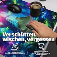 Tilt Gaming Mauspad 500x500 mm - 4 mm rutschfeste Schreibtischunterlage - Speed-Oberfläche & HD-Druck - Maschinenwaschbar Mousepad Klein für Gaming und Büro - Cosmic Forest Desk Mat – Ansicht 6